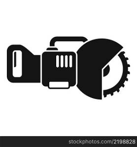 Electric saw tool icon simple vector. Power chain. Wood machine. Electric saw tool icon simple vector. Power chain