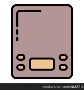 Electric scales icon. Outline electric scales vector icon color flat isolated. Electric scales icon color outline vector