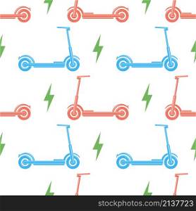 Electric Scooter Icon Isolated on White Background. Seamless Pattern.. Electric Scooter Icon Isolated on White Background. Seamless Pattern