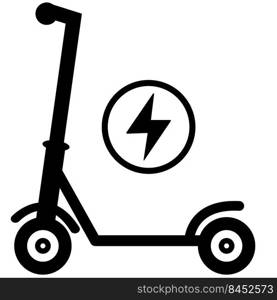 electric scooter icon on white background. E-scooter with thunderbolt sign. Eco transport for city lifestyle. flat style.