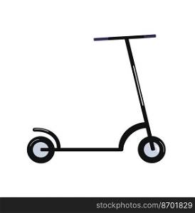 Electric scooter isolated on a white background. Vector illustration in flat style. Flat vector illustration urban transport solution based on environmentally friendly technologies. Electric scooter isolated on a white background