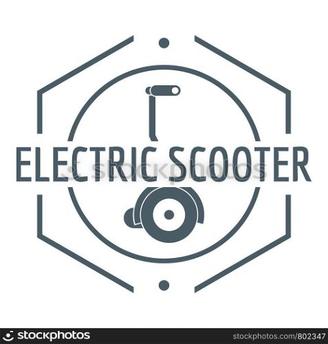 Electric scooter logo. Simple illustration of electric scooter vector logo for web. Electric scooter logo, simple gray style