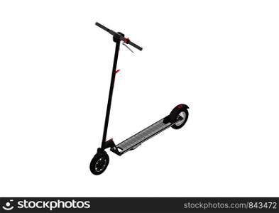 Electric scooter. Modern electric kick scooter. Isometric view. Flat vector.