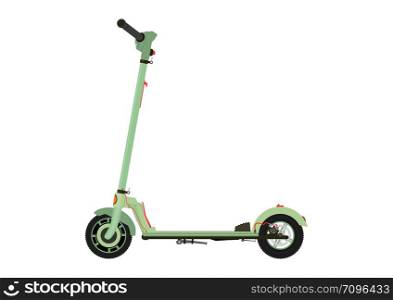 Electric scooter. Modern kick scooter on a white background.Side view. Flat vector.