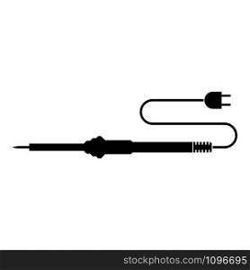 Electric soldering iron for radio repair work icon black color vector illustration flat style simple image. Electric soldering iron for radio repair work icon black color vector illustration flat style image