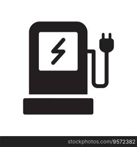Electric station charger Flat style icon design