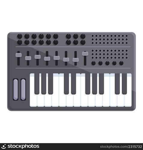Electric synthesizer icon cartoon vector. Music keyboard. Vocal mixer. Electric synthesizer icon cartoon vector. Music keyboard