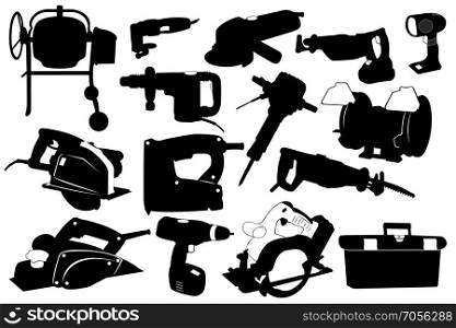 Electric tools isolated on white