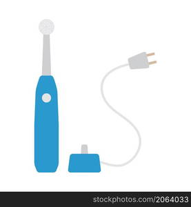 Electric Toothbrush Icon. Flat Color Design. Vector Illustration.