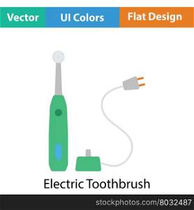 Electric toothbrush icon. Flat color design. Vector illustration.