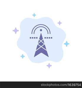 Electric Tower, Electricity, Power, Tower, Computing Blue Icon on Abstract Cloud Background