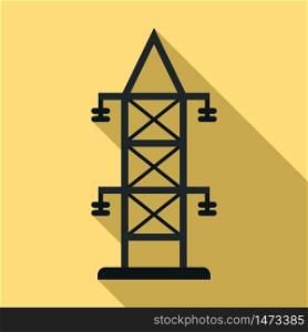 Electric tower icon. Flat illustration of electric tower vector icon for web design. Electric tower icon, flat style