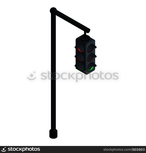 Electric traffic lights icon. Isometric of electric traffic lights vector icon for web design isolated on white background. Electric traffic lights icon, isometric style