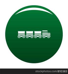 electric train icon. Simple illustration of electric train vector icon for any design green. Electric train icon vector green