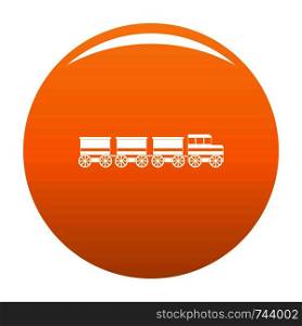 electric train icon. Simple illustration of electric train vector icon for any design orange. Electric train icon vector orange