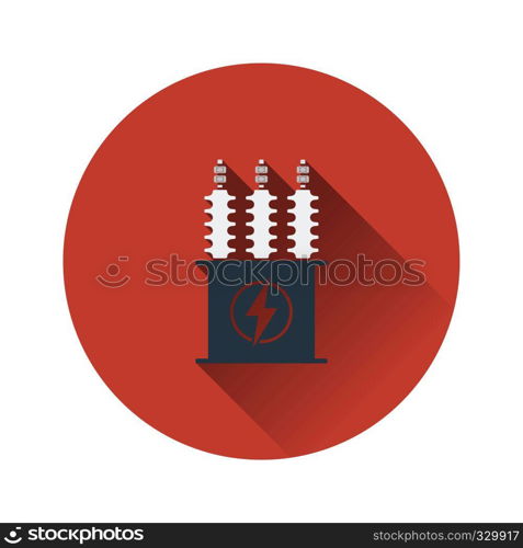 Electric transformer icon. Flat color design. Vector illustration.