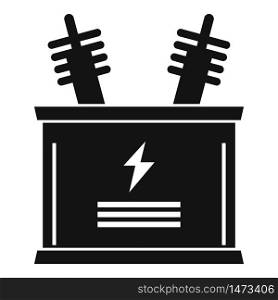 Electric transformer icon. Simple illustration of electric transformer vector icon for web design isolated on white background. Electric transformer icon, simple style