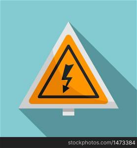 Electric triangle icon. Flat illustration of electric triangle vector icon for web design. Electric triangle icon, flat style