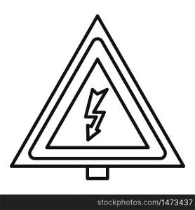 Electric triangle icon. Outline electric triangle vector icon for web design isolated on white background. Electric triangle icon, outline style