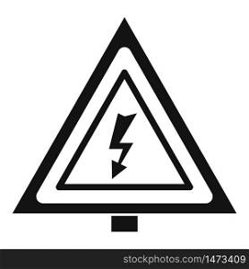 Electric triangle icon. Simple illustration of electric triangle vector icon for web design isolated on white background. Electric triangle icon, simple style