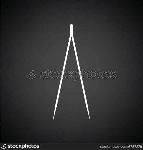 Electric tweezers icon. Black background with white. Vector illustration.