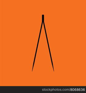 Electric tweezers icon. Orange background with black. Vector illustration.