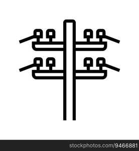 electric utility pole electrical engineer line icon vector. electric utility pole electrical engineer sign. isolated contour symbol black illustration. electric utility pole electrical engineer line icon vector illustration
