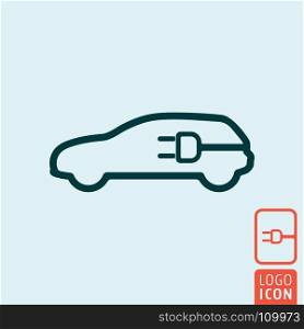 Electric vehicle power charging station. Electrical car cable charge symbol. Vector illustration.. Electric vehicle power charging station