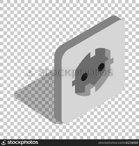 Electric white socket isometric icon 3d on a transparent background vector illustration. Electric white socket isometric icon