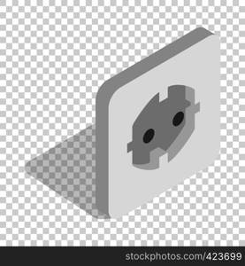 Electric white socket isometric icon 3d on a transparent background vector illustration. Electric white socket isometric icon