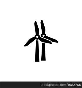 Electric Windmill, Wind Turbines. Flat Vector Icon illustration. Simple black symbol on white background. Electric Windmill, Wind Turbines sign design template for web and mobile UI element. Electric Windmill, Wind Turbines Flat Vector Icon