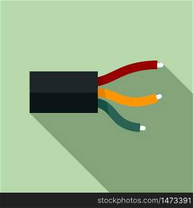 Electric wire cable icon. Flat illustration of electric wire cable vector icon for web design. Electric wire cable icon, flat style