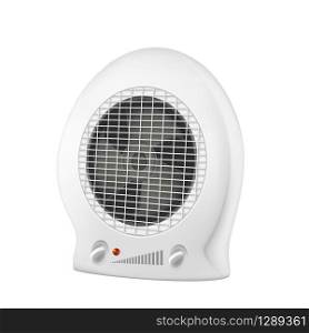 Electrical Air Heater Portable Appliance Vector. Plastic Compact Heater Fan With Temperature Control. Household Thermal Ventilator Equipment Concept Template Realistic 3d Illustration. Electrical Air Heater Portable Appliance Vector