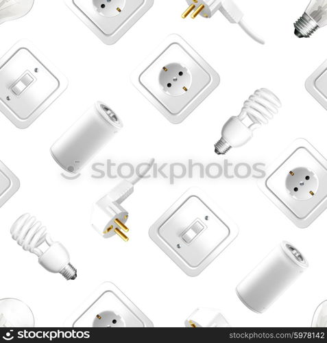 Electrical appliance, vector seamless pattern