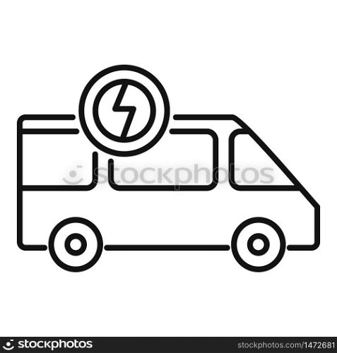 Electrical bus icon. Outline electrical bus vector icon for web design isolated on white background. Electrical bus icon, outline style