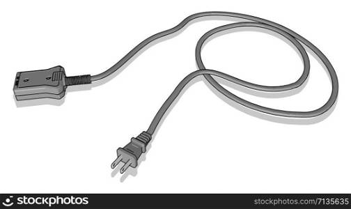 Electrical cable, illustration, vector on white background.