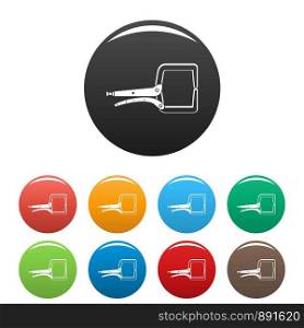 Electrical cable tool icons set 9 color vector isolated on white for any design. Electrical cable tool icons set color