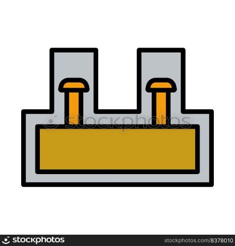 Electrical Connection Terminal Icon. Editable Bold Outline With Color Fill Design. Vector Illustration.