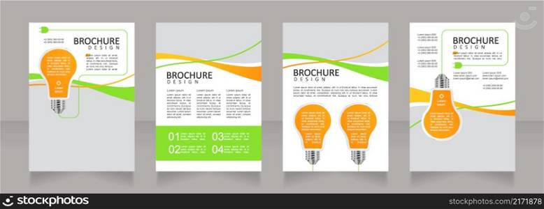 Electrical energy networks building blank brochure design. Template set with copy space for text. Premade corporate reports collection. Editable 4 paper pages. Calibri, Arial fonts used. Electrical energy networks building blank brochure design