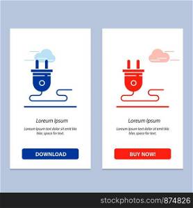 Electrical, Energy, Plug, Power Supply, Blue and Red Download and Buy Now web Widget Card Template