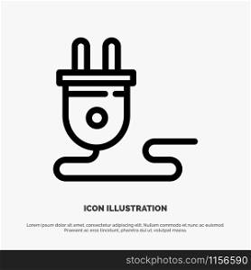 Electrical, Energy, Plug, Power Supply, Line Icon Vector
