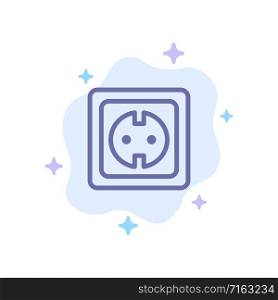 Electrical, Energy, Plug, Power Supply, Socket Blue Icon on Abstract Cloud Background