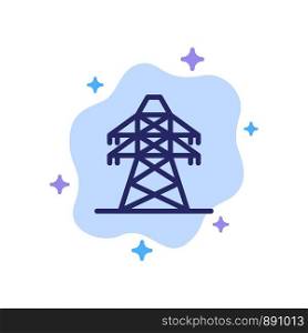 Electrical, Energy, Transmission, Transmission Tower Blue Icon on Abstract Cloud Background