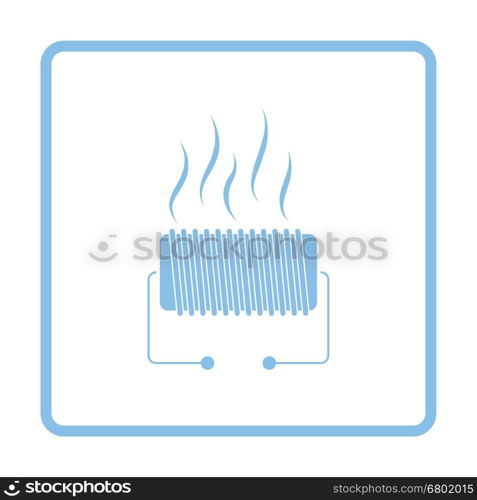 Electrical heater icon. Blue frame design. Vector illustration.