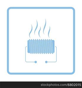 Electrical heater icon. Blue frame design. Vector illustration.
