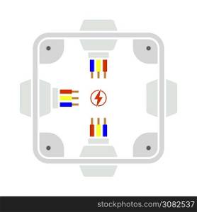 Electrical Junction Box Icon. Flat Color Design. Vector Illustration.