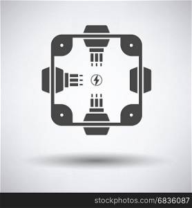 Electrical junction box icon on gray background, round shadow. Vector illustration.
