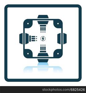 Electrical junction box icon. Shadow reflection design. Vector illustration.