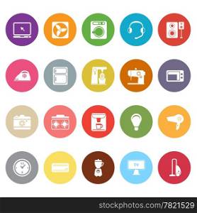 Electrical machine flat icons on white background, stock vector