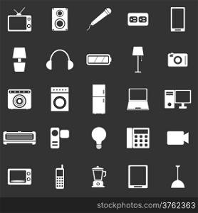 Electrical Machine icons on black background, stock vector